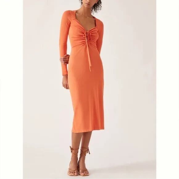 Anthropologie Callahan Mango Front Tie Dress NEW Women’s Medium - Picture 1 of 12